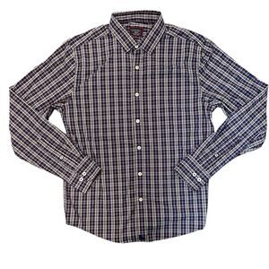 Untuckit Mens Shirt Size M Slim Fit Button Up Plaid Performance Nylon Stretch